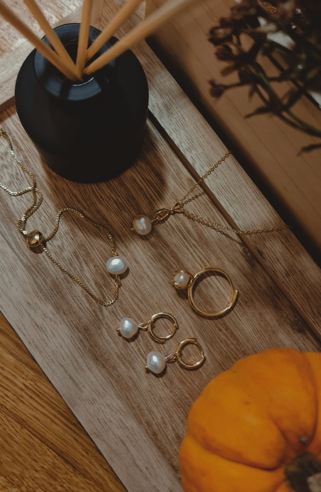 18k Gold Plated Pearl Jewellery Collection | Full Set