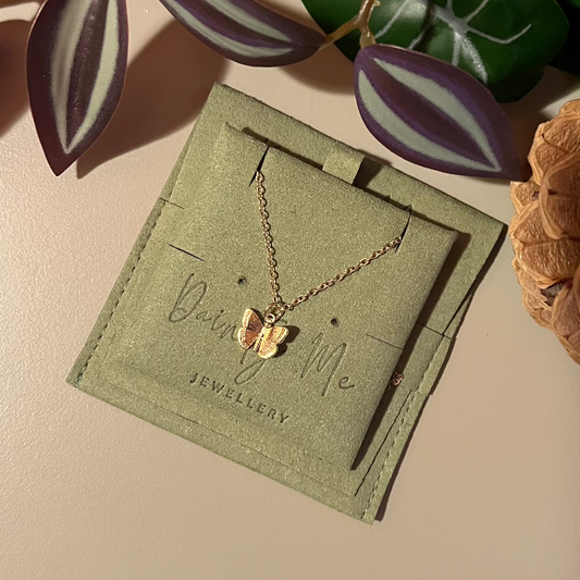 18k Gold Plated 18inch Necklace with 18k Gold Plated Butterfly Pendant