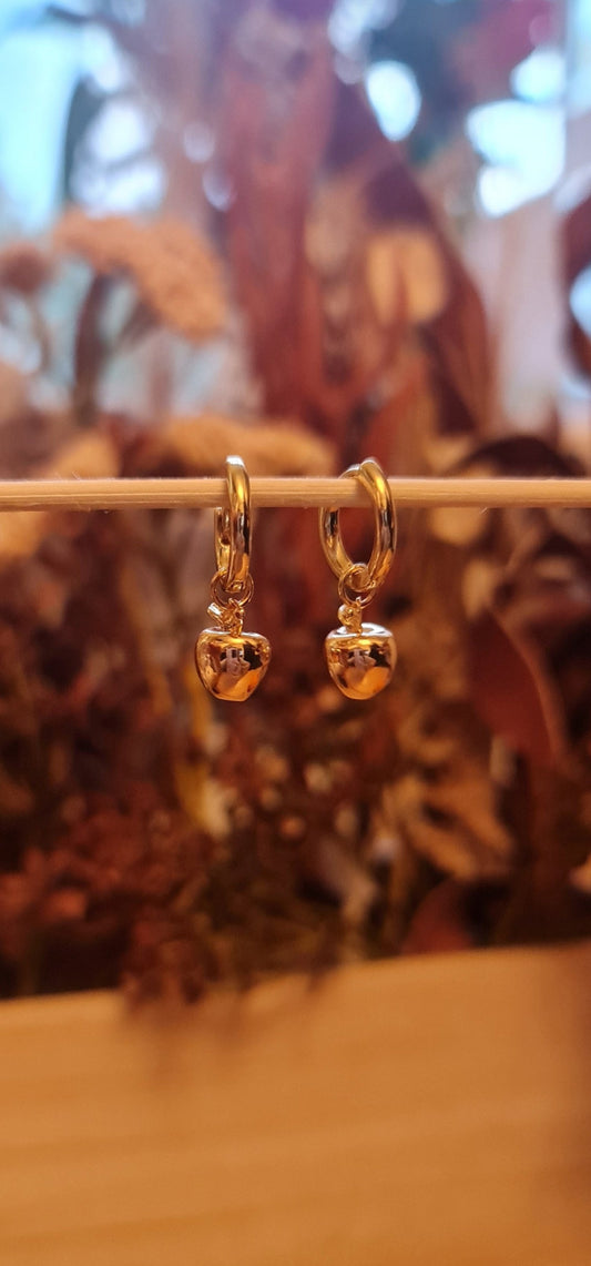 18k Gold Plated Hoop Earrings with 18k Gold Plated Apples