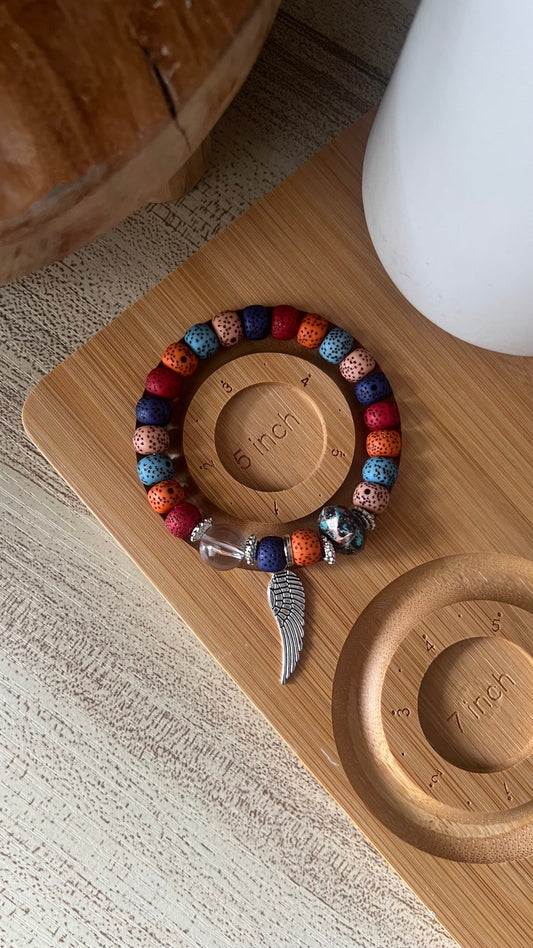 5 inch Beaded Bracelet - Multicoloured with Charms